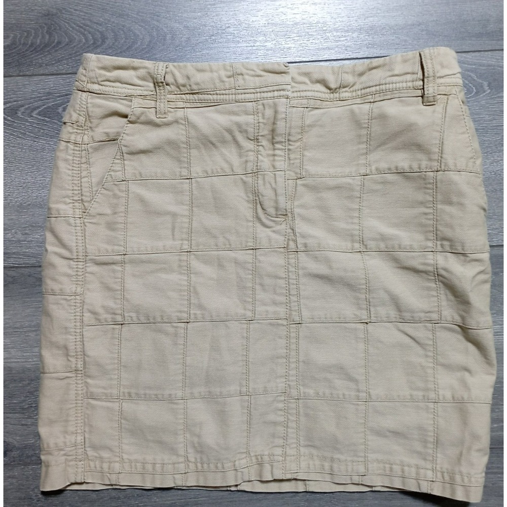 Ann Taylor Loft Skirt Adult Size 2 Khaki Patchwork Stitched Lined Women